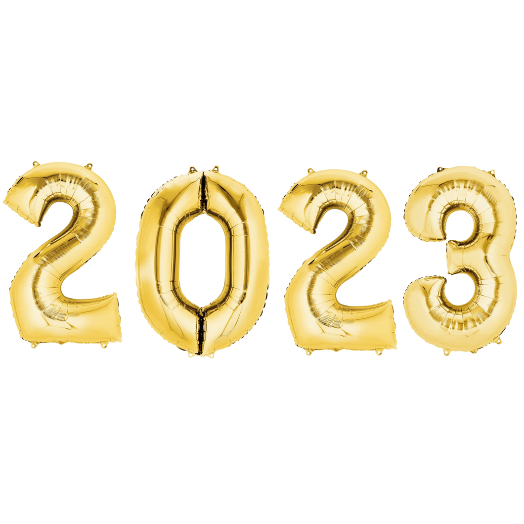 Giant 2023 New Year Foil Balloons - Gold