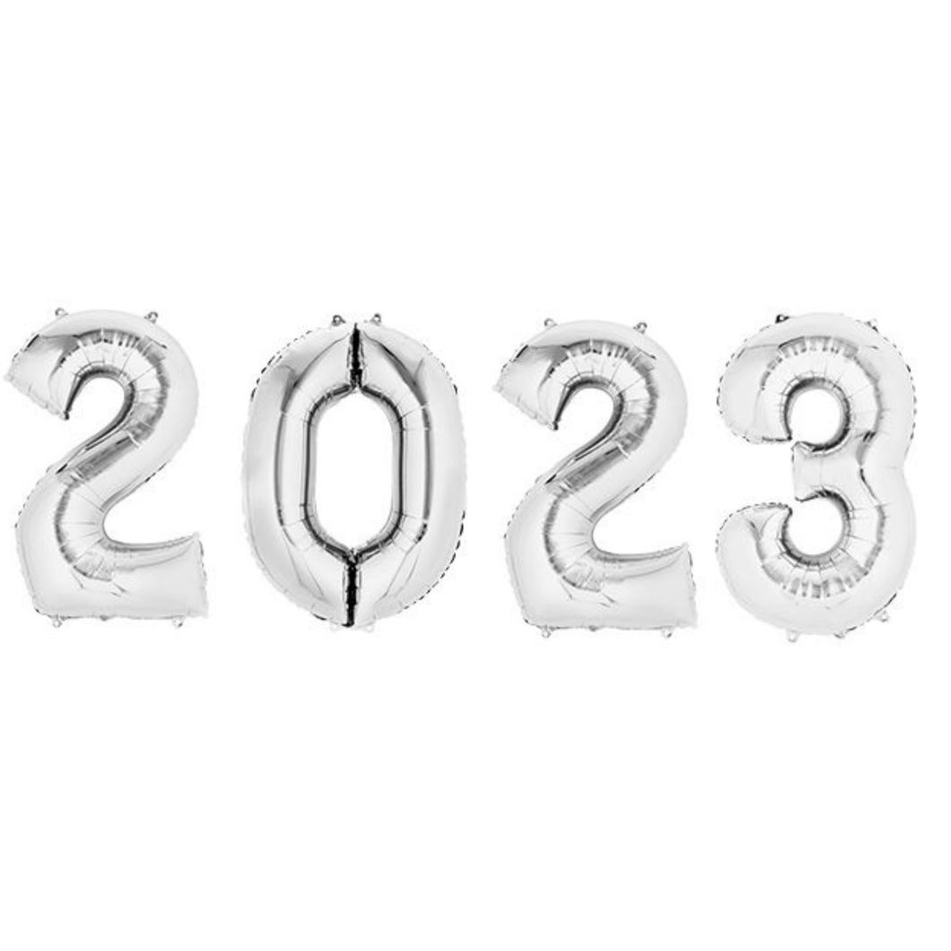 Giant 2023 New Year Foil Balloons Silver The Party Edit