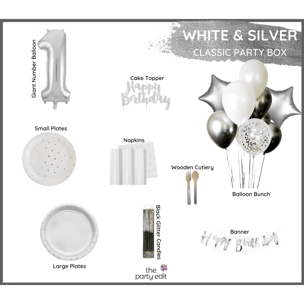 Silver & White Party Box - CLASSIC BOX