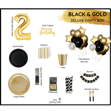 Load image into Gallery viewer, Black &amp; Gold Party Box - DELUXE BOX
