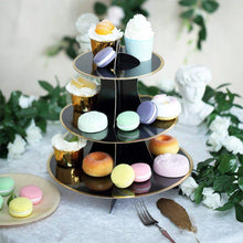 Load image into Gallery viewer, Black with Gold Trim Cupcake Stand - The Party Edit
