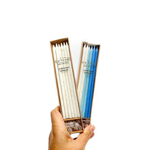 Load image into Gallery viewer, Blue Glitter Candles (12 pack) - The Party Edit
