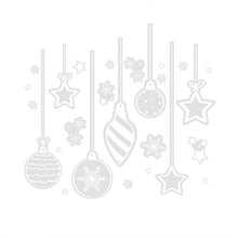 Load image into Gallery viewer, White Bauble, Star and Snowflake Christmas Window Stickers
