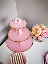 Load image into Gallery viewer, Pastel Pink with Gold Trim Cupcake Stand
