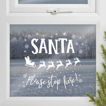 Load image into Gallery viewer, Santa Stop Here Window Sticker

