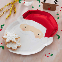 Load image into Gallery viewer, Santa Shaped Christmas Plates (8 pack)
